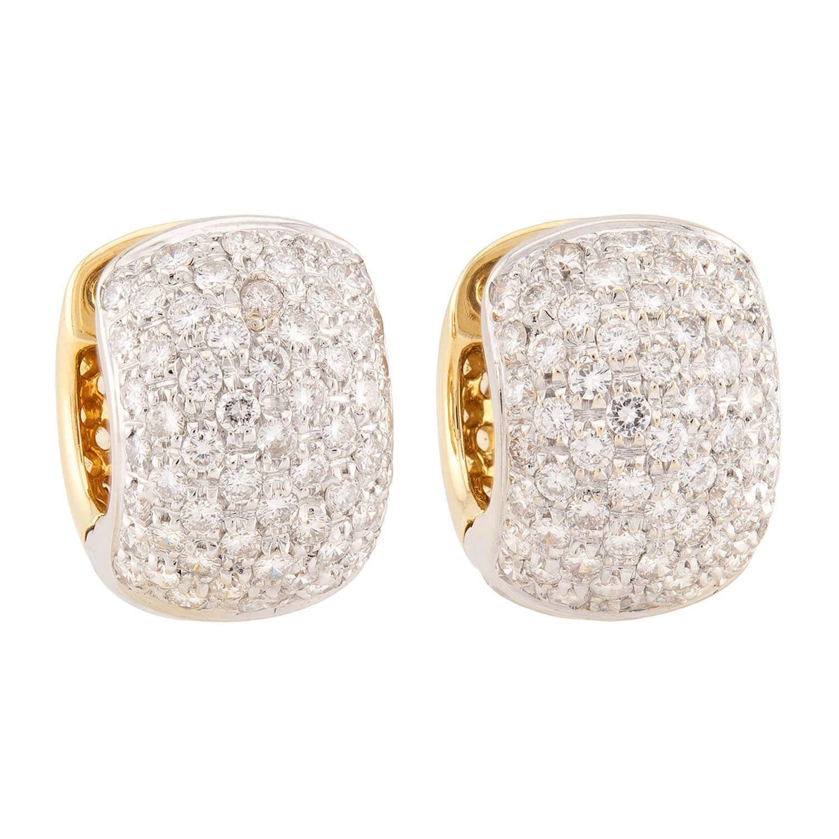 Estate 14k Diamond Huggie Hoop Earrings