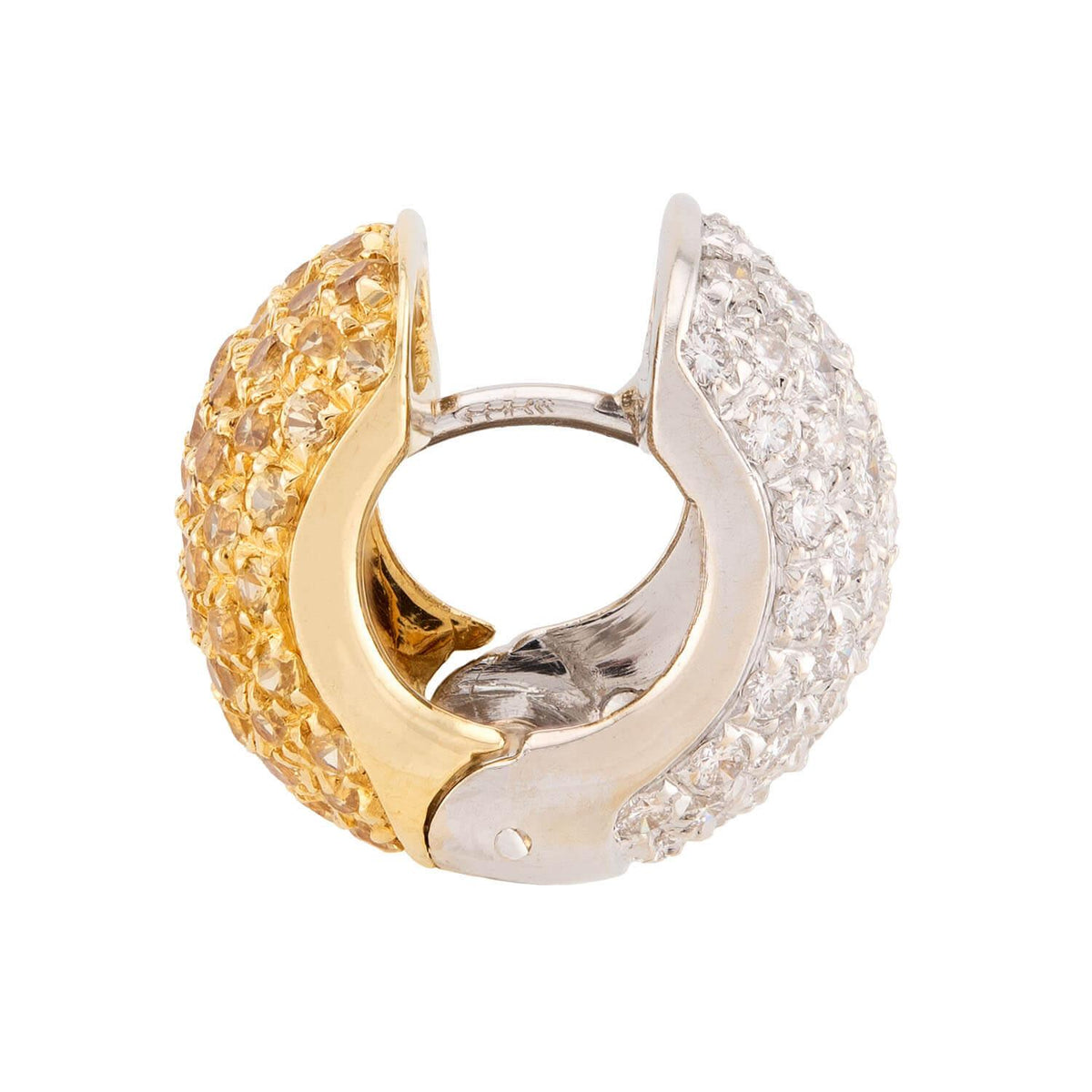 Estate 14k Diamond Huggie Hoop Earrings