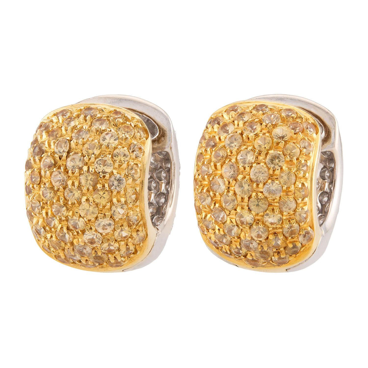 Estate 14k Diamond Huggie Hoop Earrings
