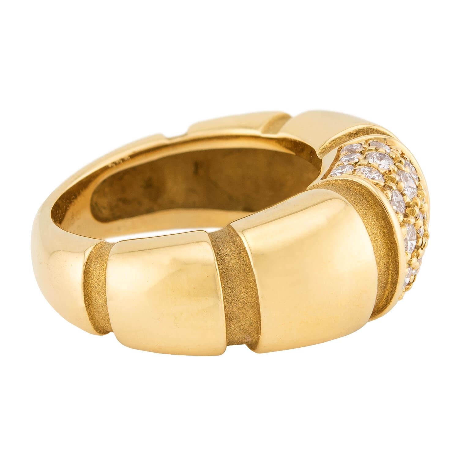 MAUBOUSSIN Vintage French 18k Diamond Dome Ring