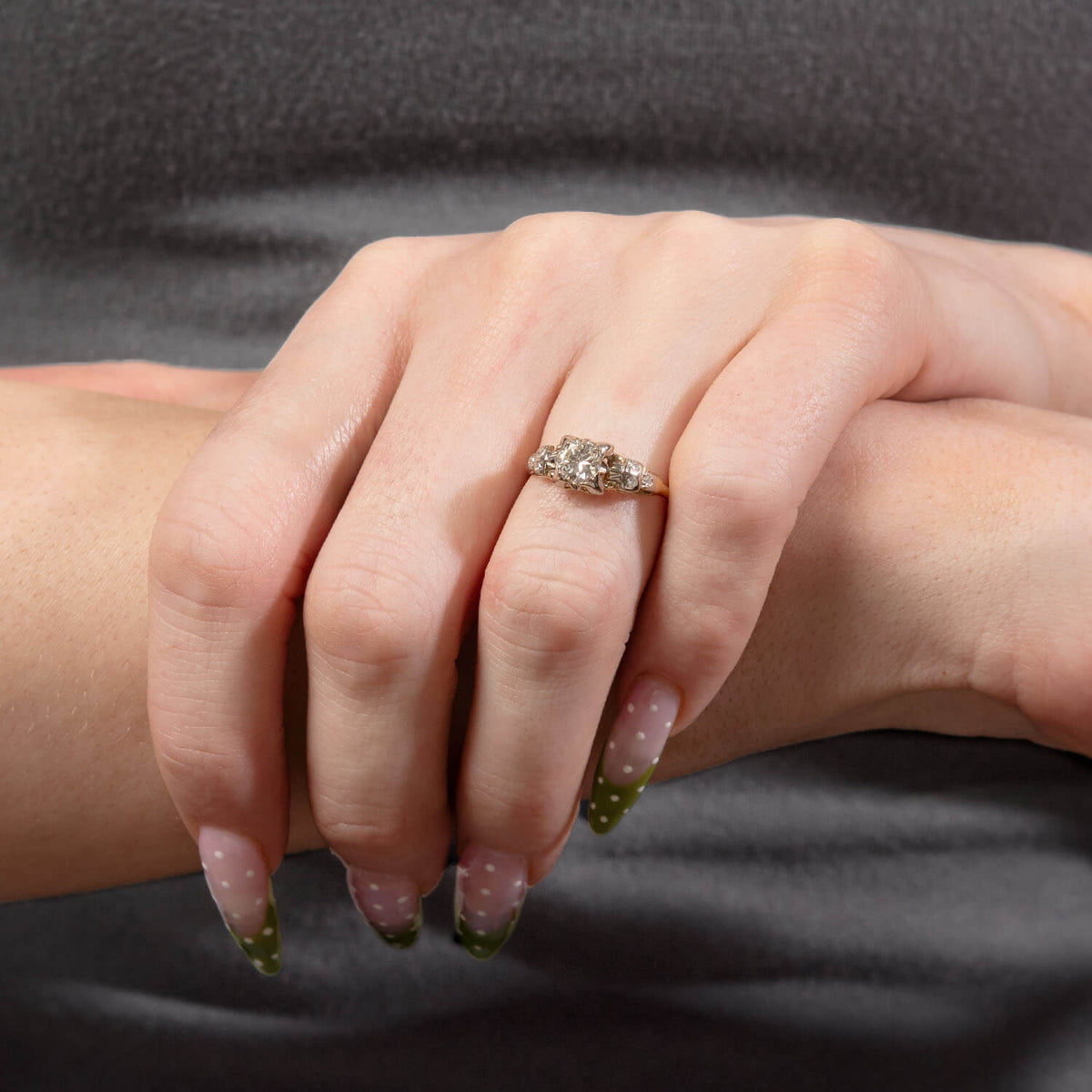 Retro 14k Diamond Engagement Ring .50ct