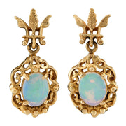 Vintage 14k Opal Dangle Earrings