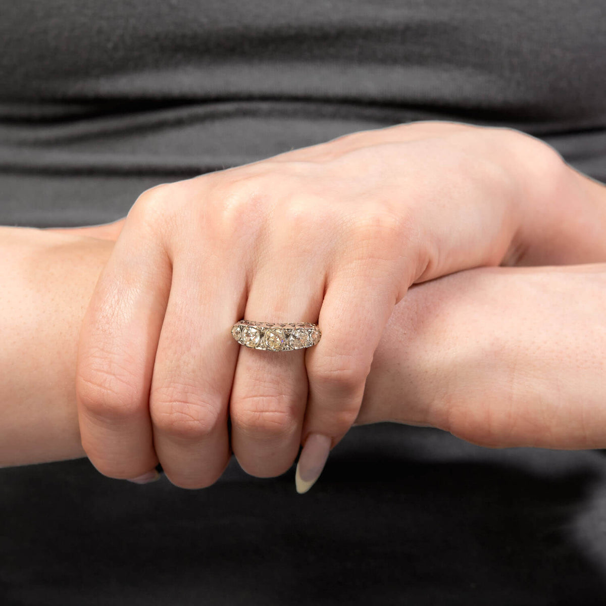 Edwardian 14k/Platinum Diamond Five Stone Ring