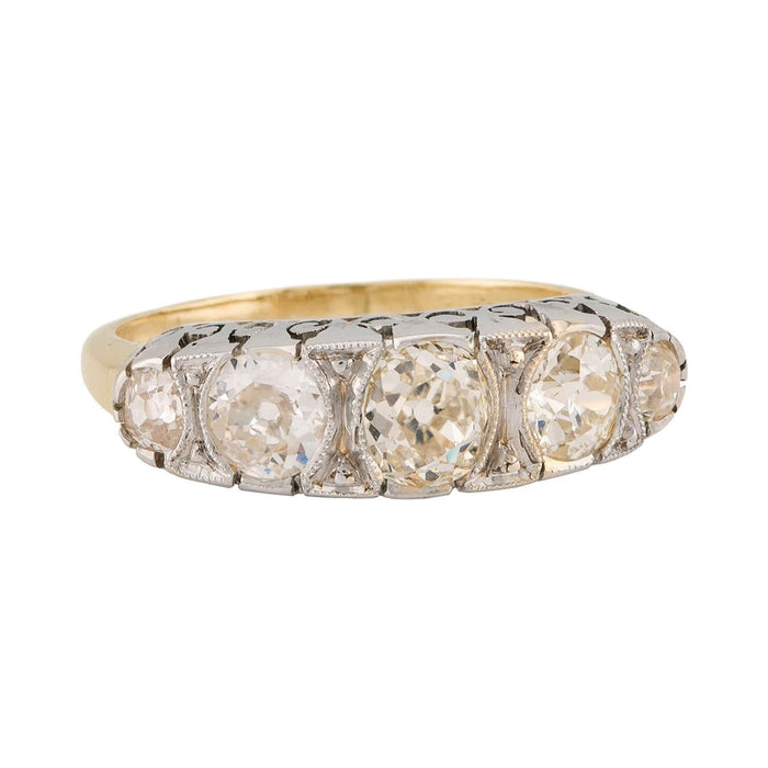 Edwardian 14k/Platinum Diamond Five Stone Ring