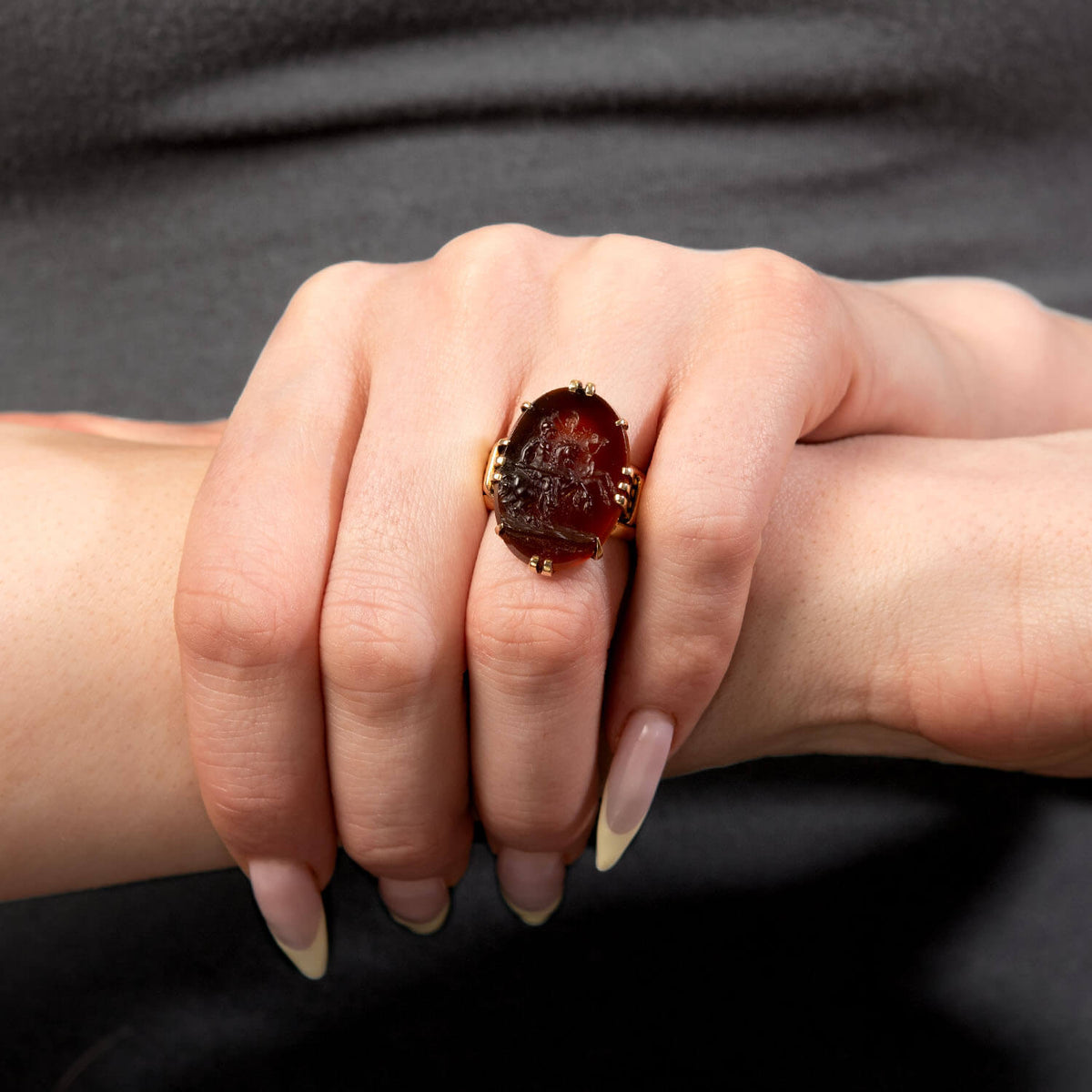 Victorian 14k Carnelian Cameo Ring