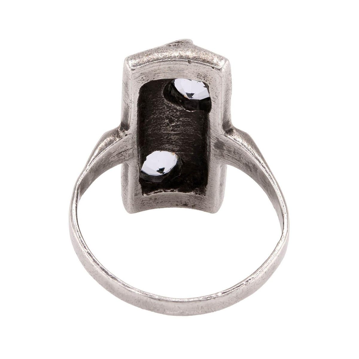 JUGENDSTIL Art Nouveau German Sterling Silver Aqua & Marcasite Ring