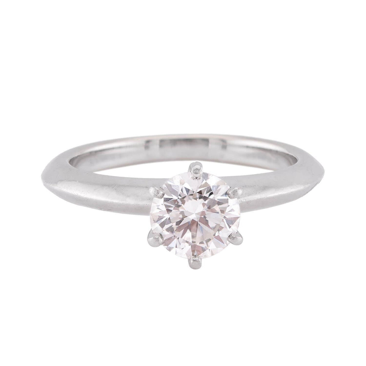 TIFFANY & CO. Estate Platinum Diamond Engagement Ring .60ct