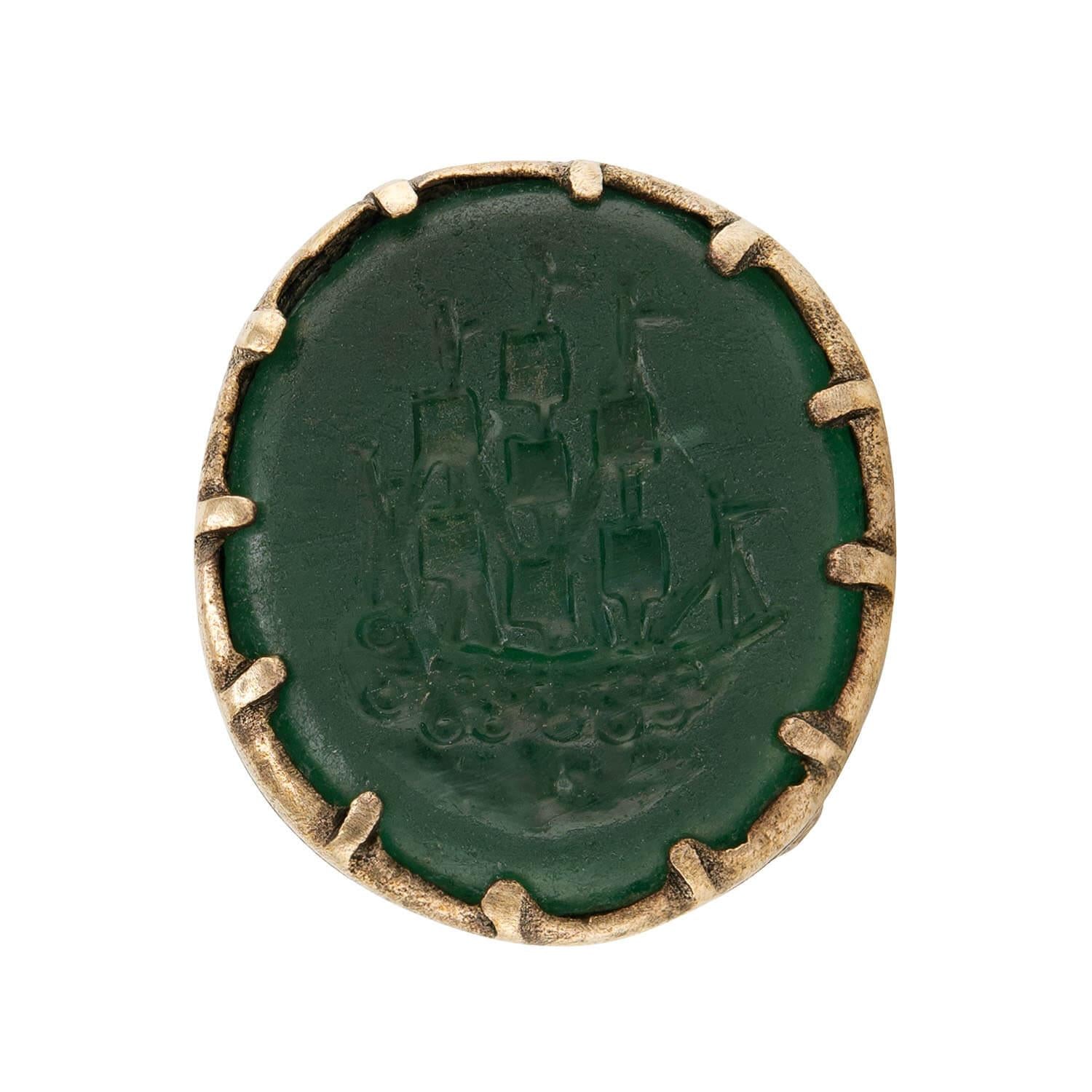 Victorian English Pinchbeck Chalcedony Intaglio Fob/Pendant