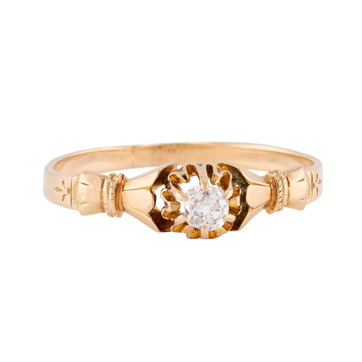 Victorian 14k Diamond Engagement Ring .15ct
