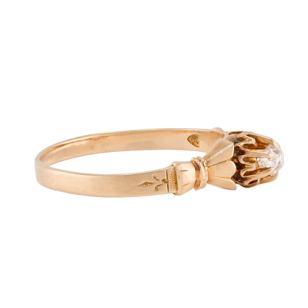 Victorian 14k Diamond Engagement Ring .15ct