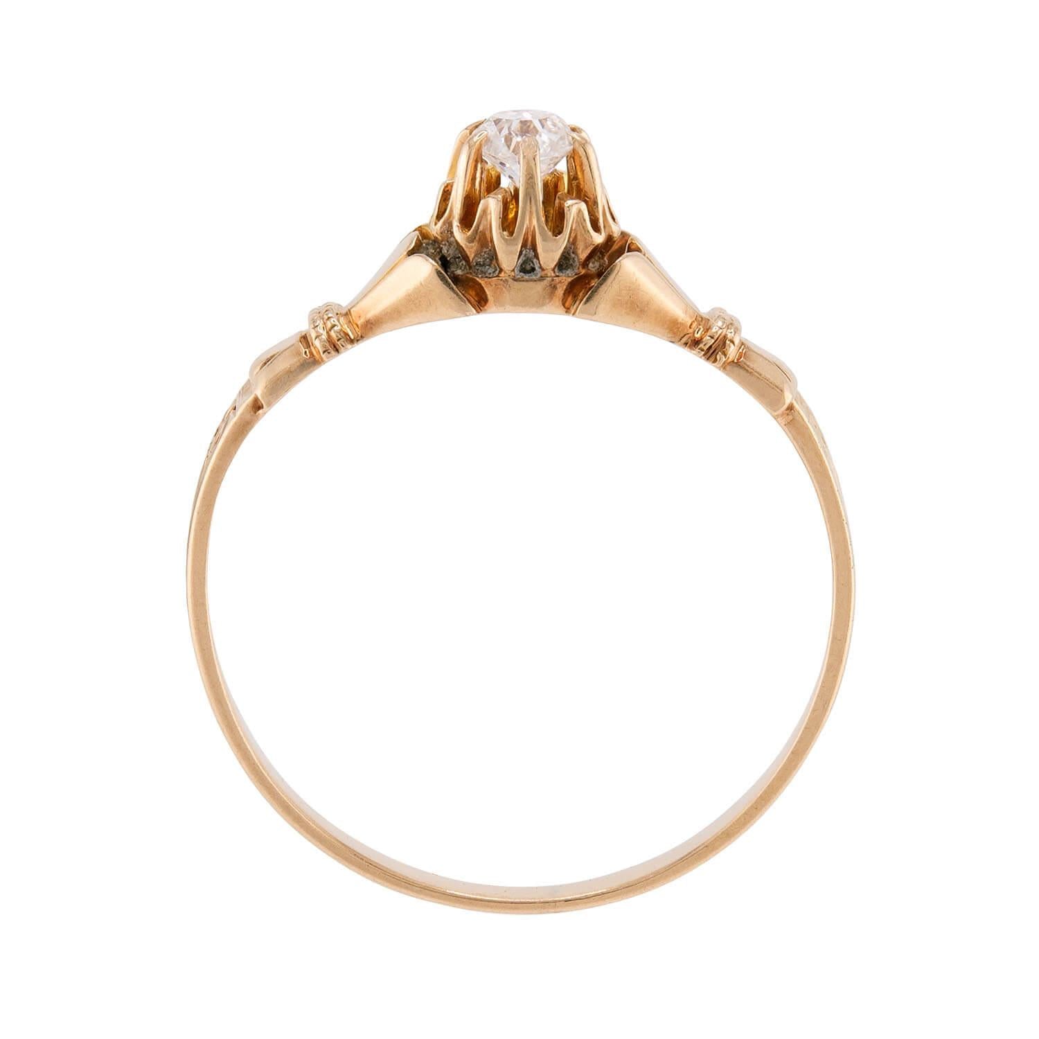 Victorian 14k Diamond Engagement Ring .15ct