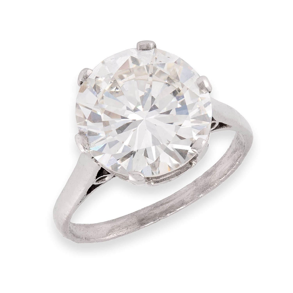 Art Deco Platinum GIA Diamond Engagement Ring 3.92ct