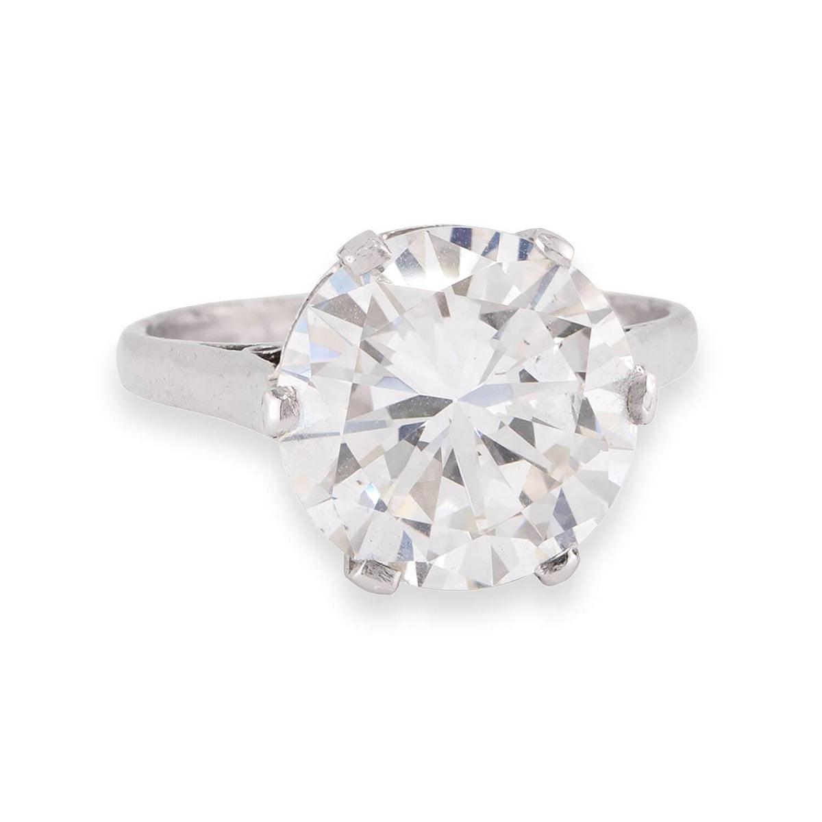 Art Deco Platinum GIA Diamond Engagement Ring 3.92ct