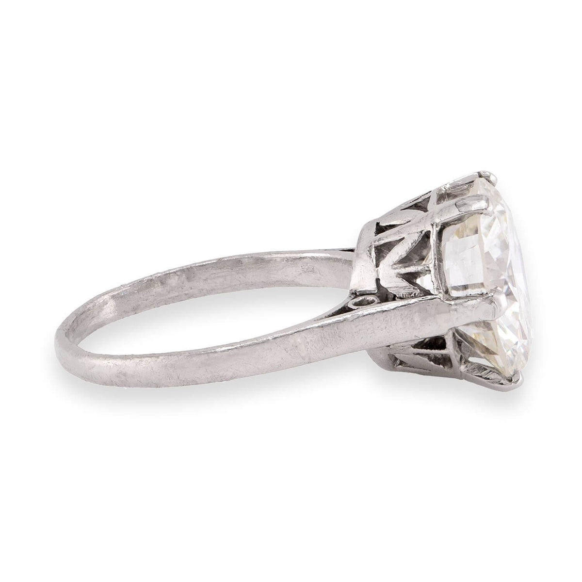 Art Deco Platinum GIA Diamond Engagement Ring 3.92ct