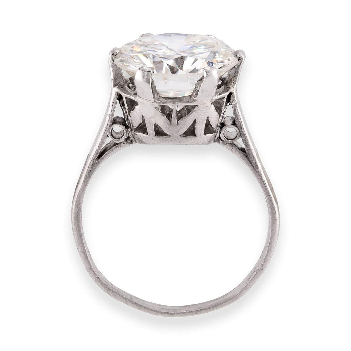 Art Deco Platinum GIA Diamond Engagement Ring 3.92ct