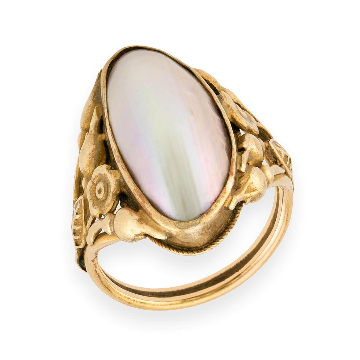 Art Nouveau 14k Pearl Ring