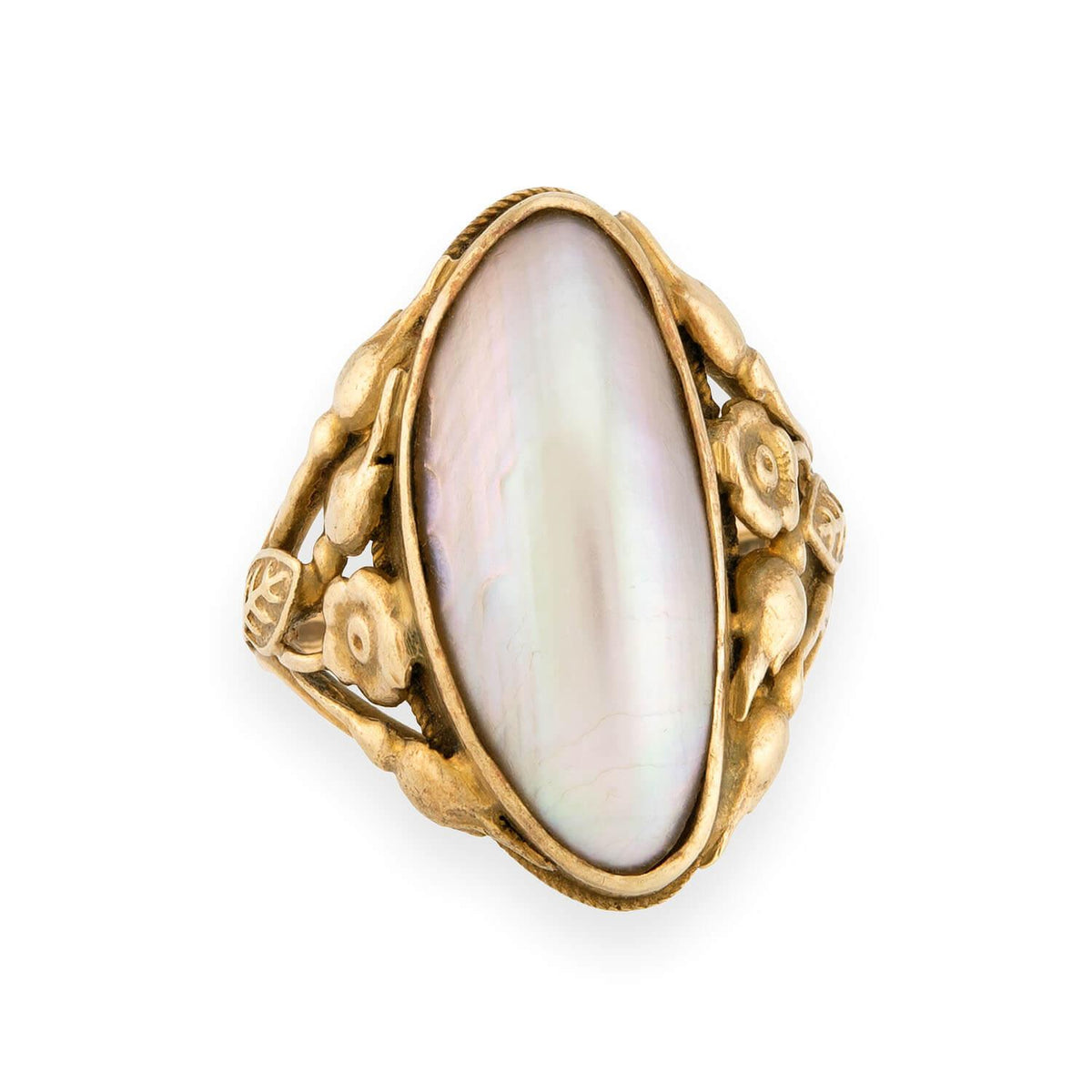 Art Nouveau 14k Pearl Ring