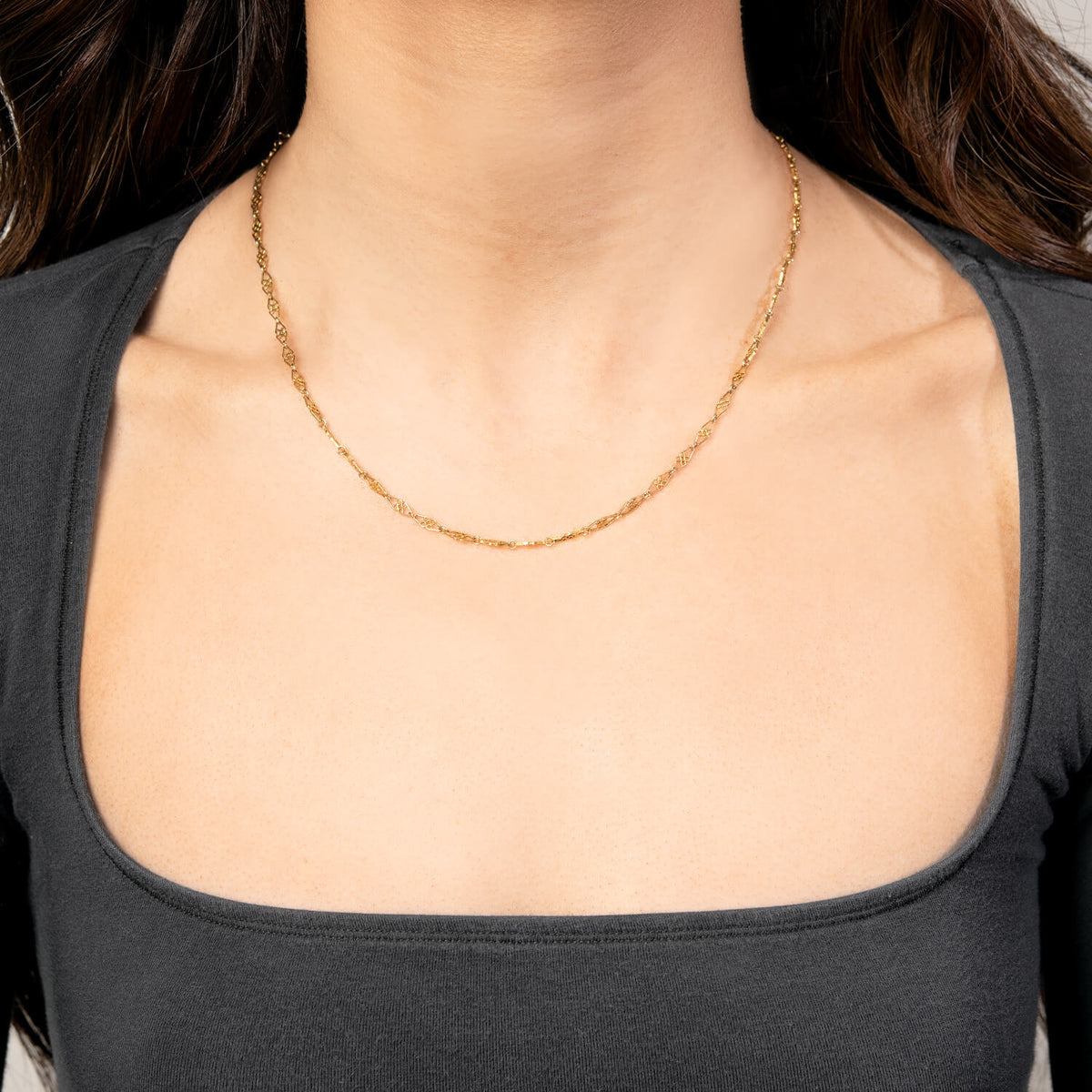 Victorian 10k Filigree Chain Necklace 19.5"