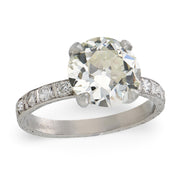 Art Deco Platinum Diamond Engagement Ring 2.88ct