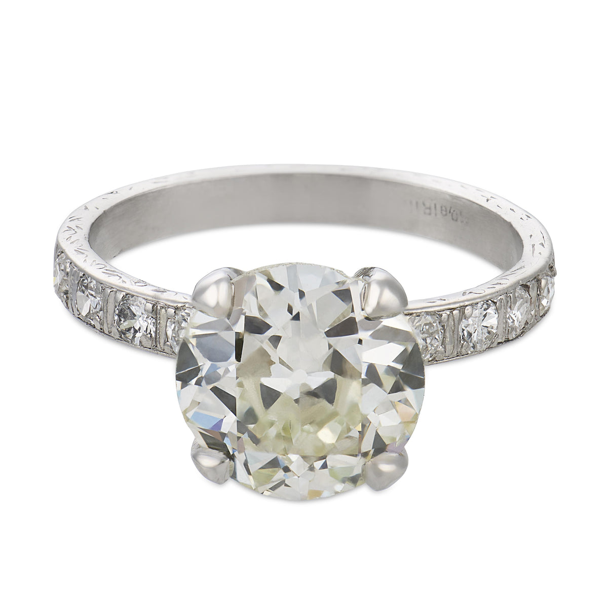 Art Deco Platinum Diamond Engagement Ring 2.88ct