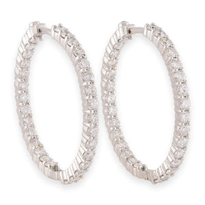 ROBERTO COIN Estate Italian 18k Diamond "Inside Out" Hoop Earrings