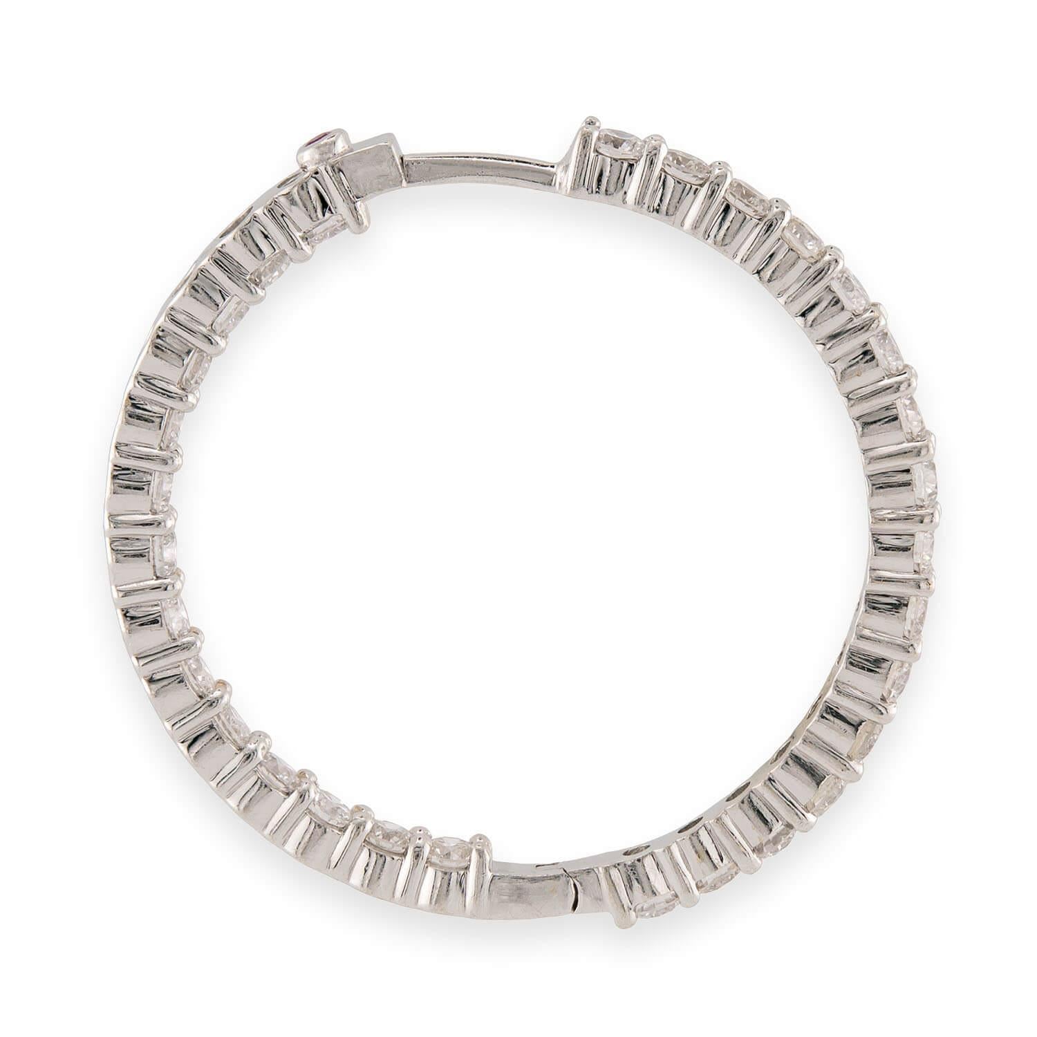 ROBERTO COIN Estate Italian 18k Diamond "Inside Out" Hoop Earrings