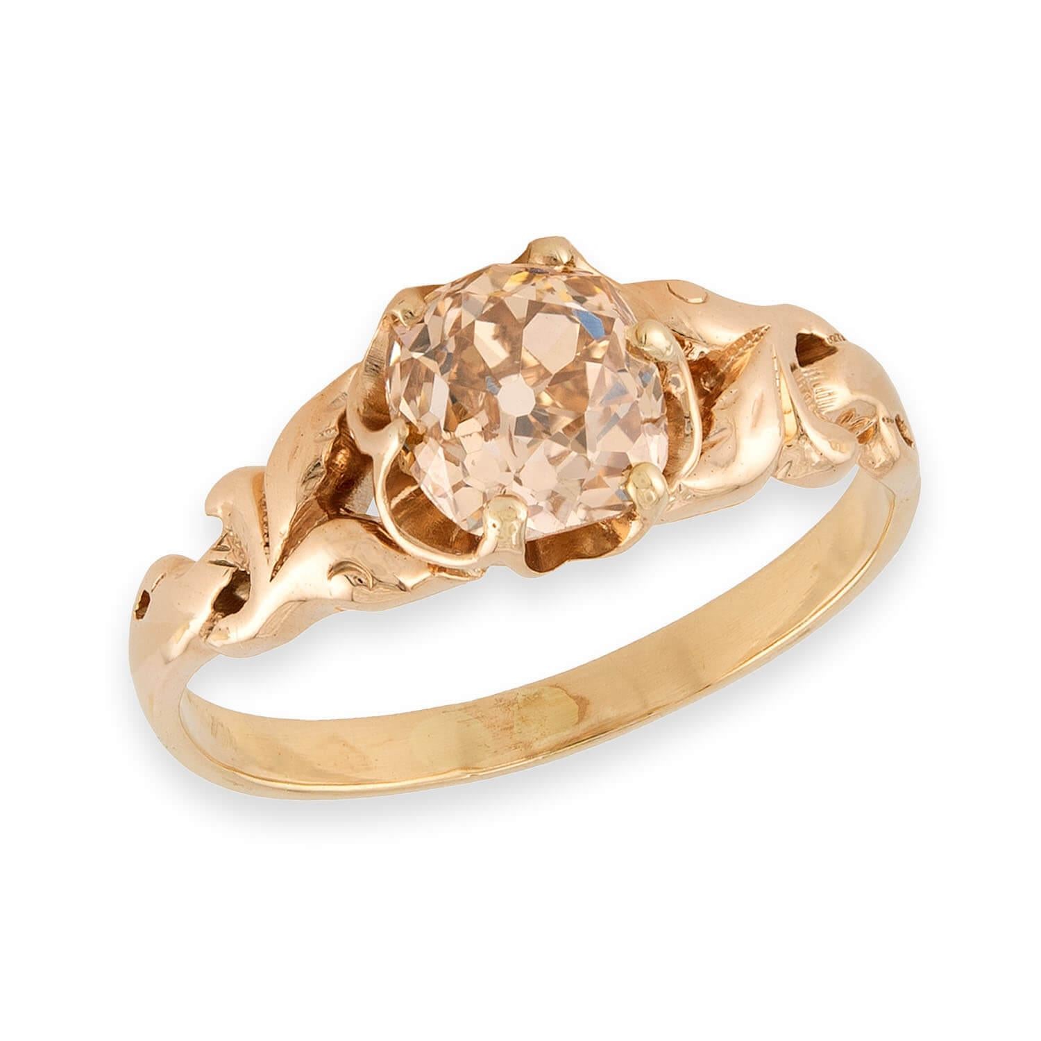 Victorian 14k Diamond Engagement Ring 1.31ct