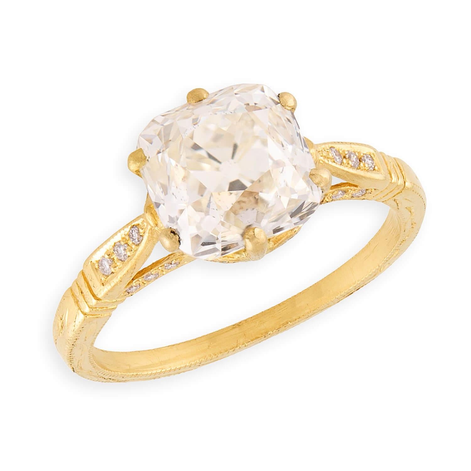 Estate 18k Diamond Engagement Ring 3.06ct