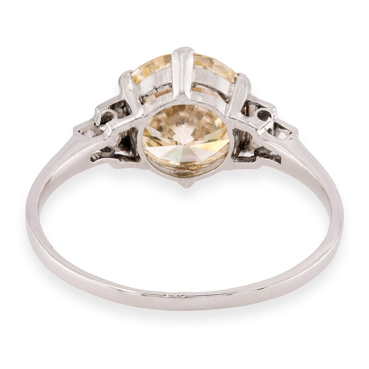 Art Deco Platinum GIA Diamond Engagement Ring 3.04ct