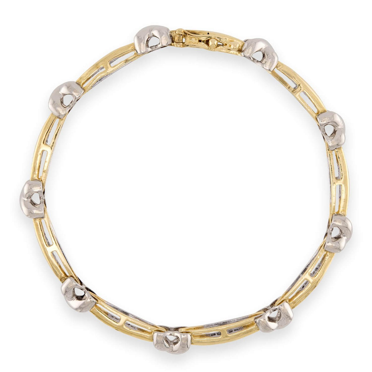 Estate 14k Diamond "X"-Motif Line Bracelet
