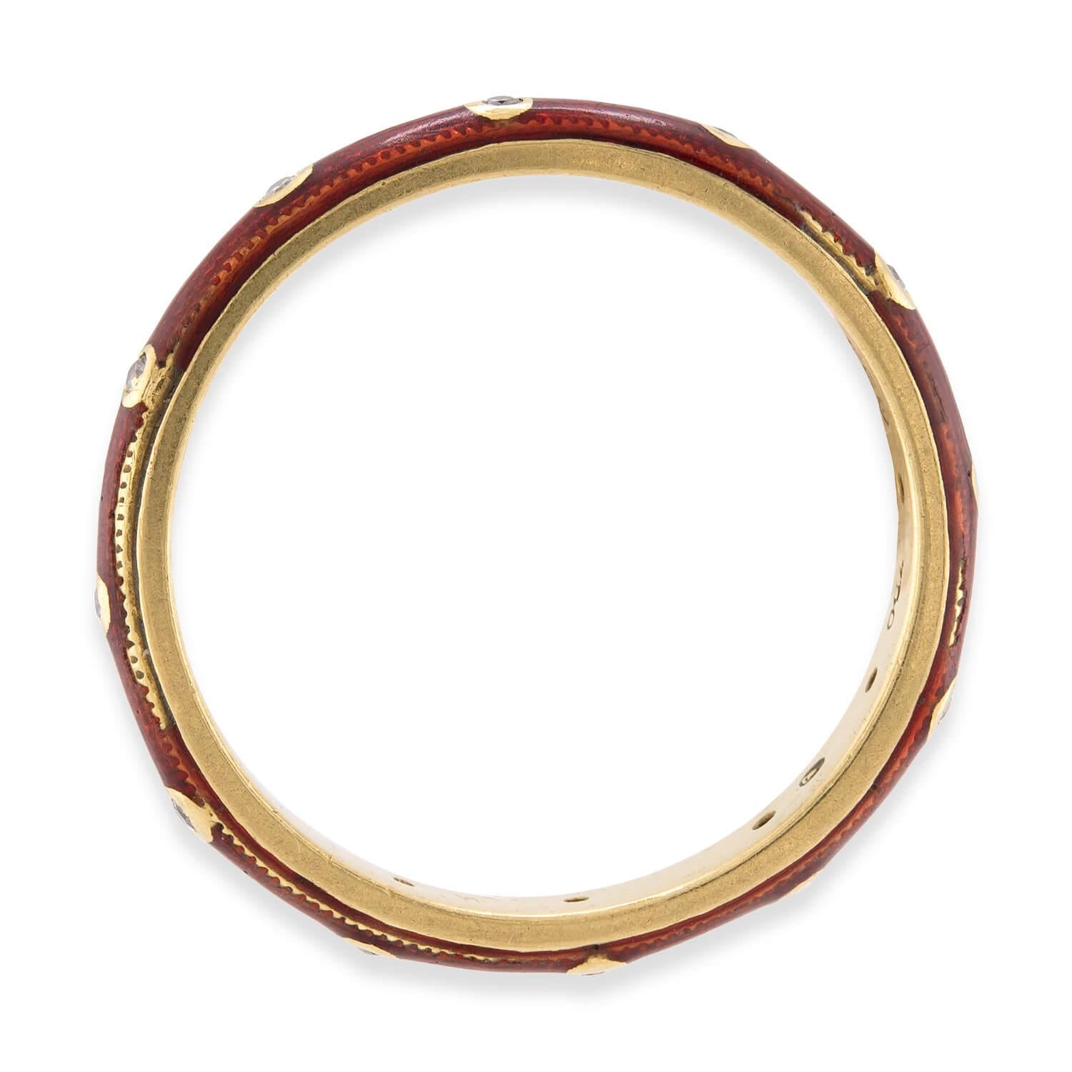 HIDALGO JEWELRY Estate 18k Diamond & Enamel Bands