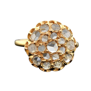Victorian 18kt Rose Cut Diamond Cluster Ring 0.80ctw