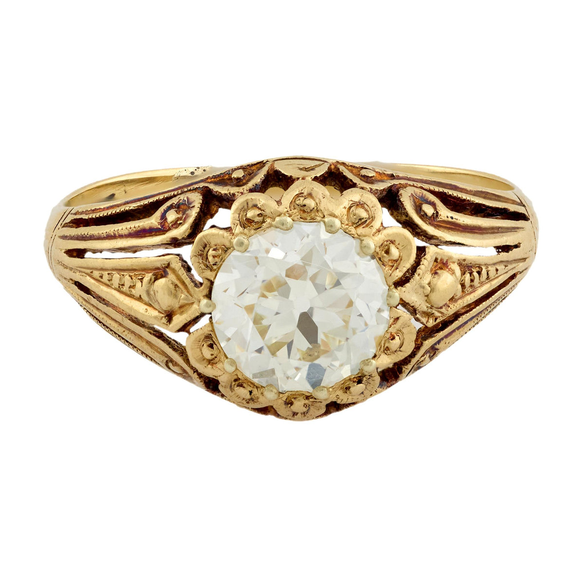 Victorian 14k Diamond Engagement Ring 1.35ct