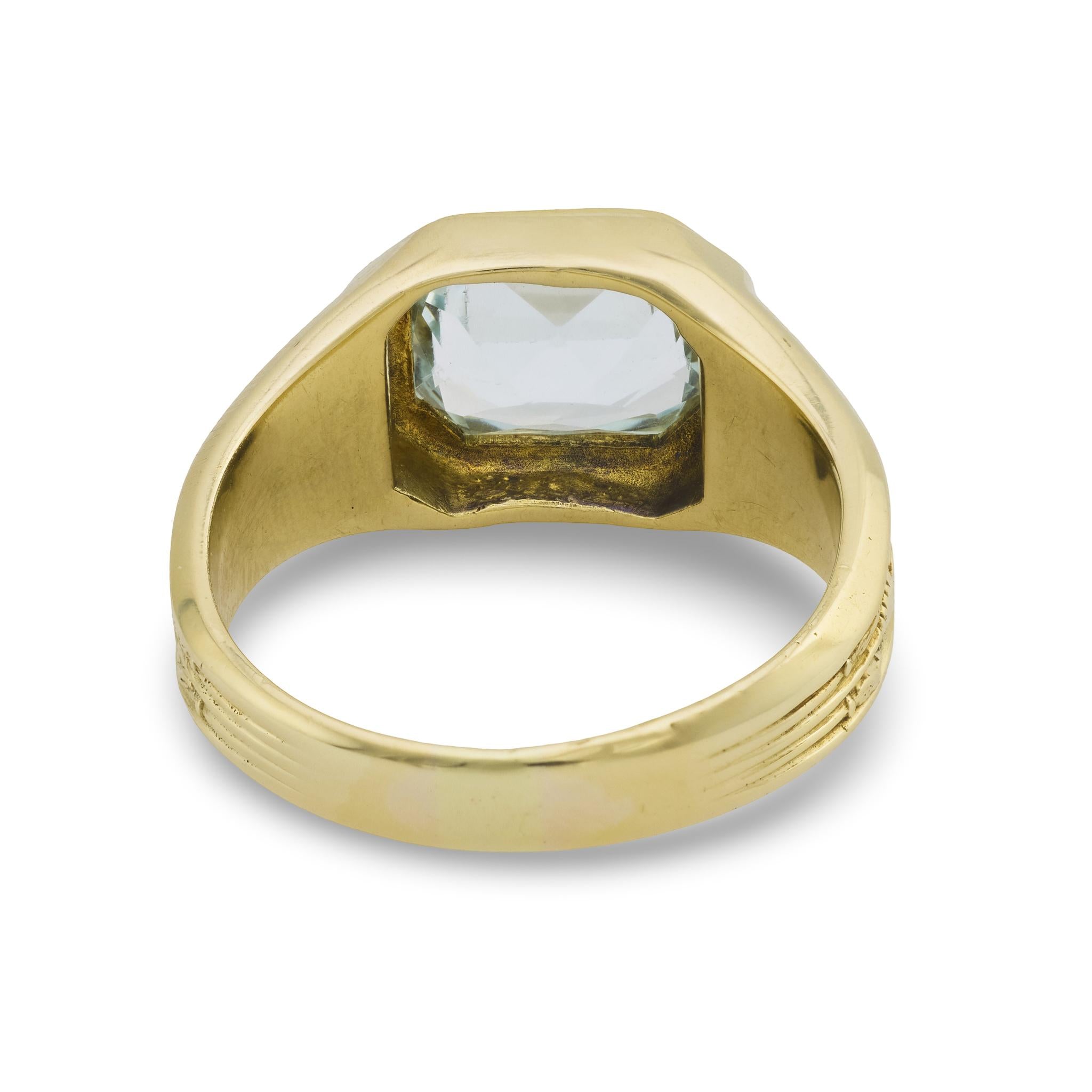 Edwardian 14k Aqua Cocktail Ring