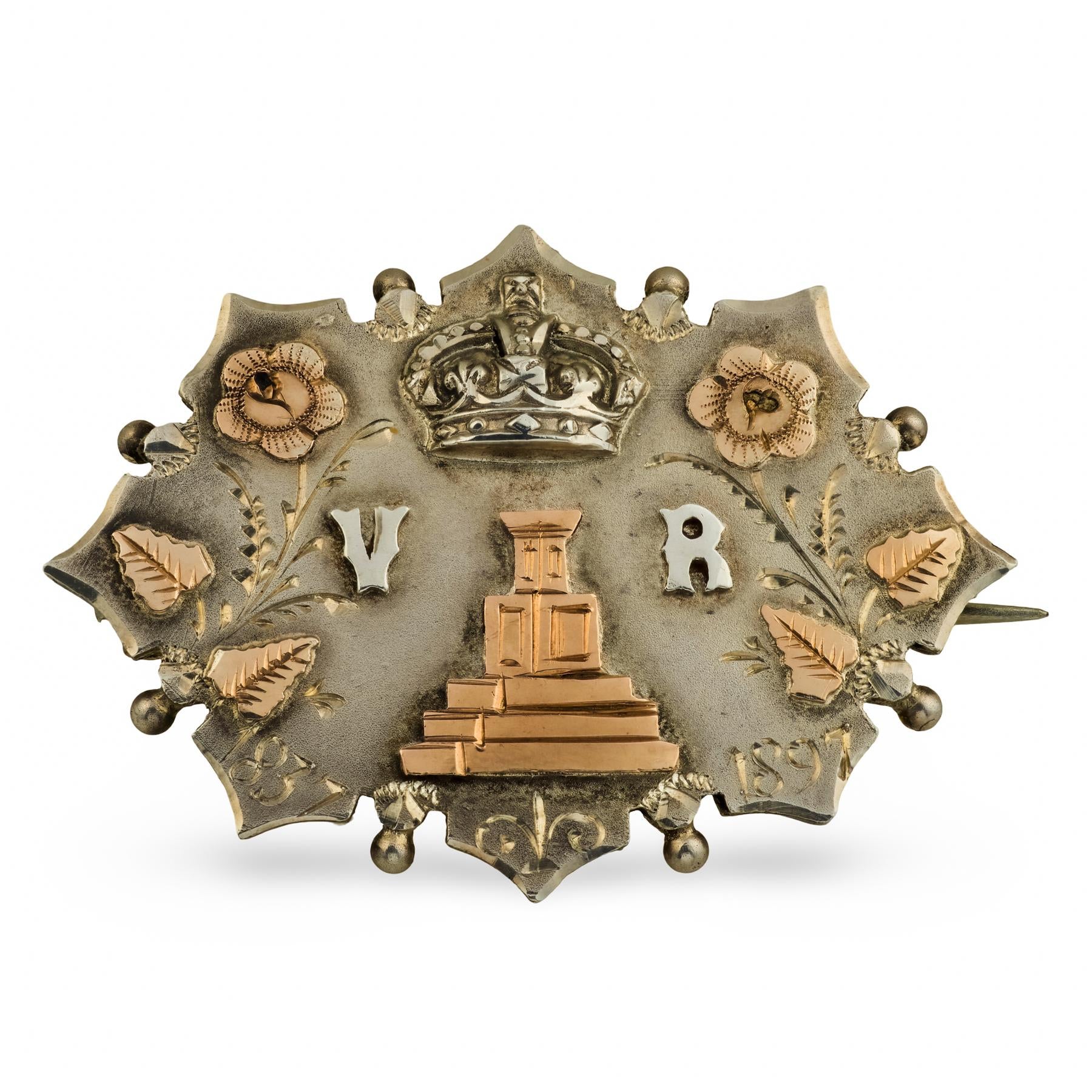 Victorian English Sterling Silver "Diamond Jubilee" Pin