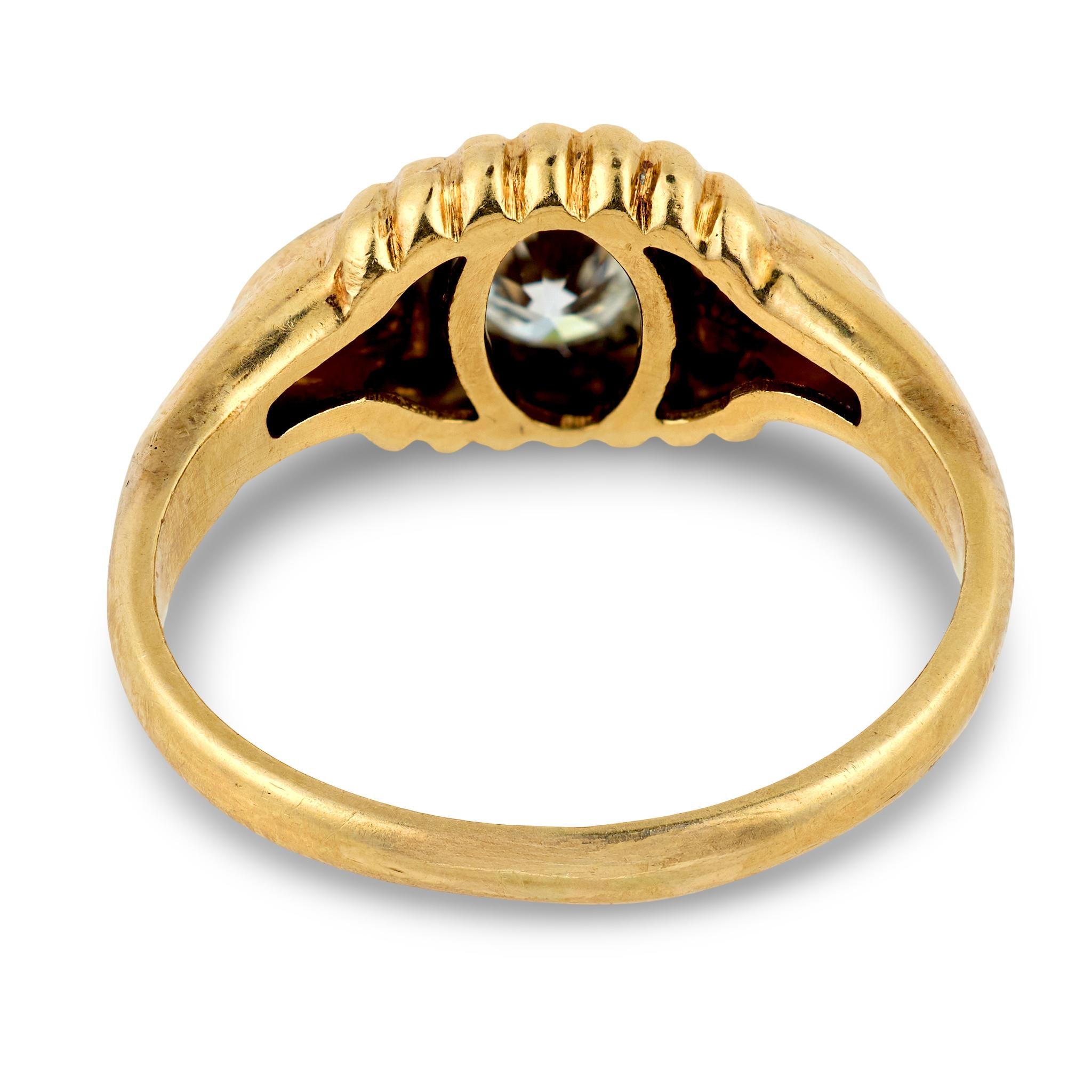 Retro 14k Diamond Heart-Motif Ring