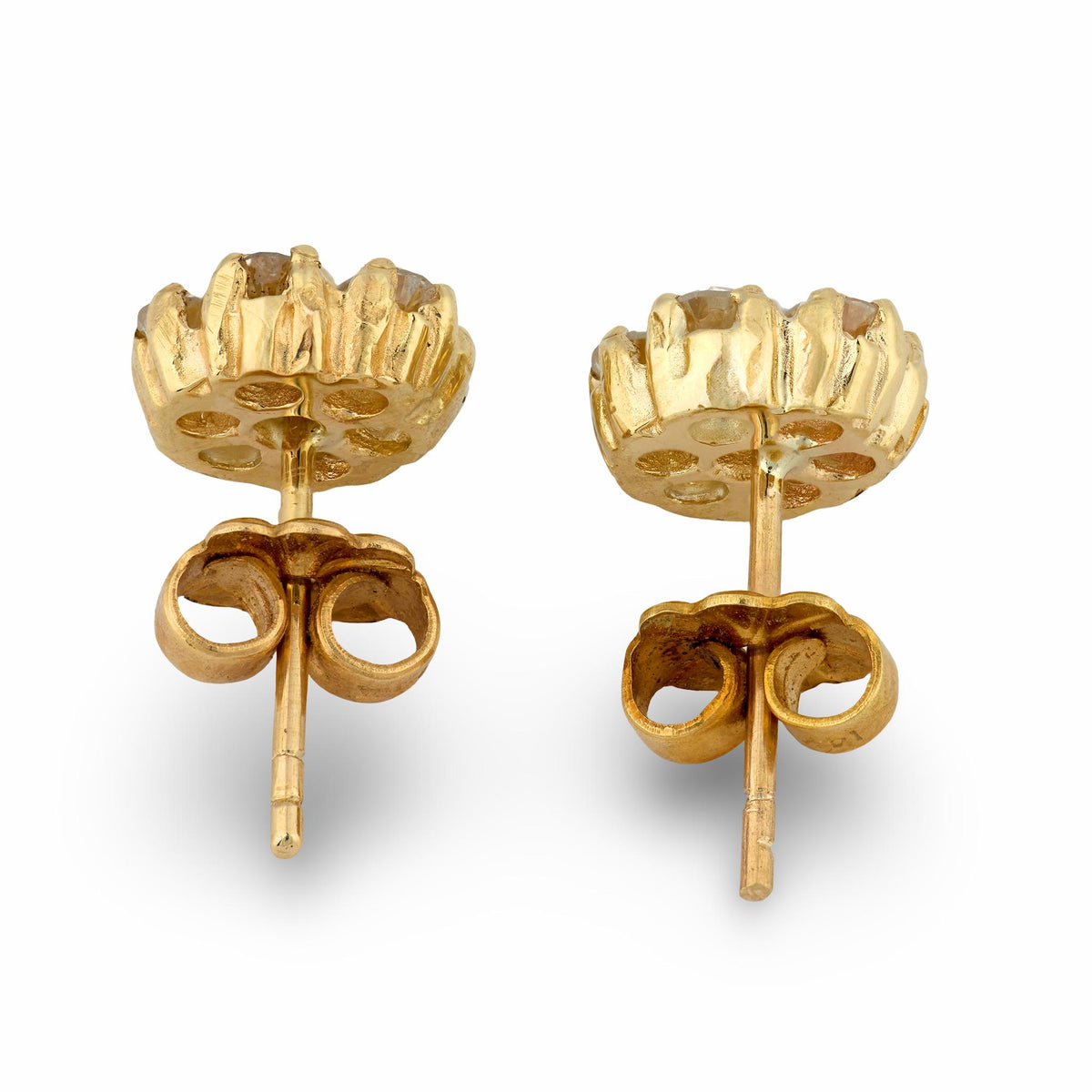 Estate 14k Diamond Cluster Stud Earrings