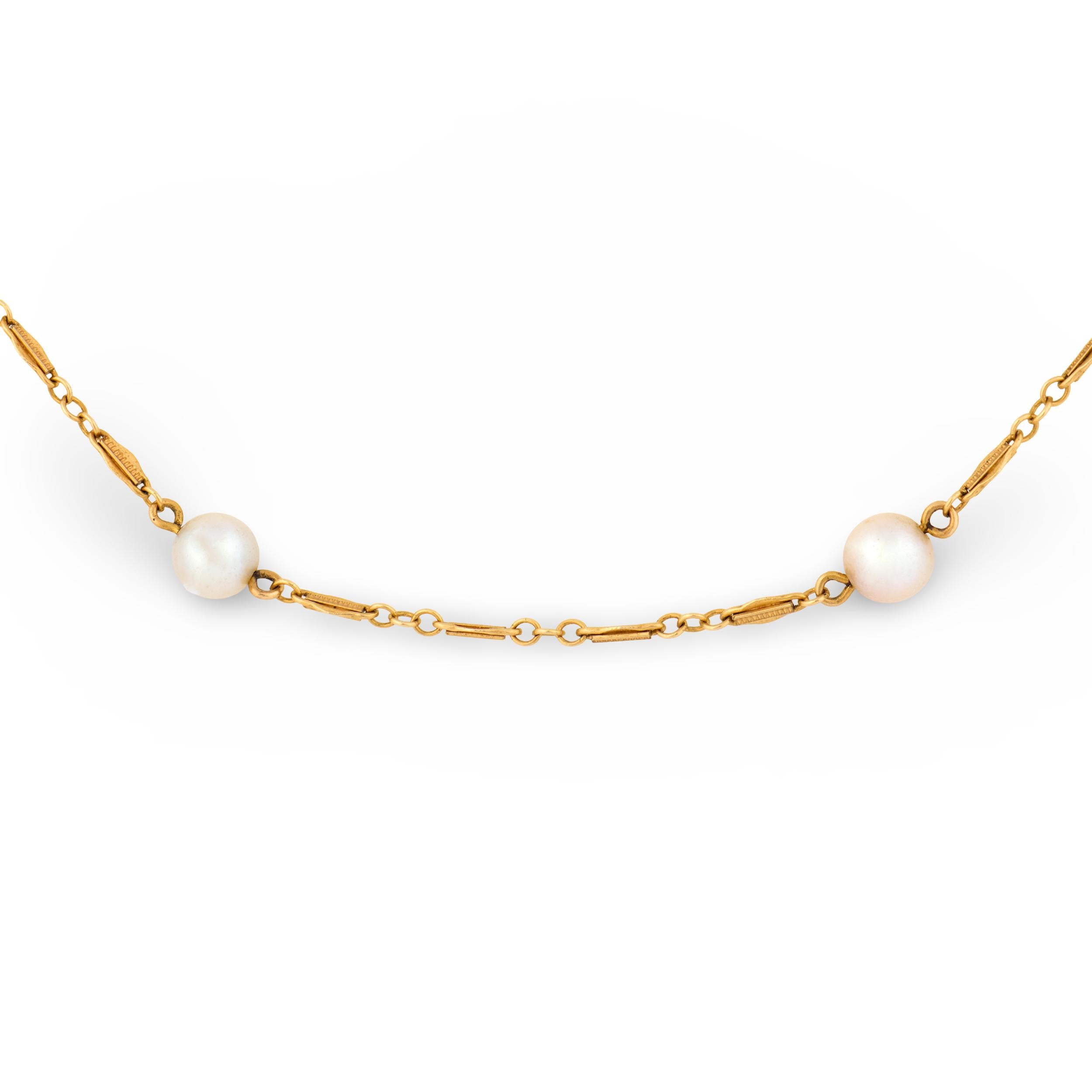 MAISON BIRKS Art Deco 14k Pearl Necklace