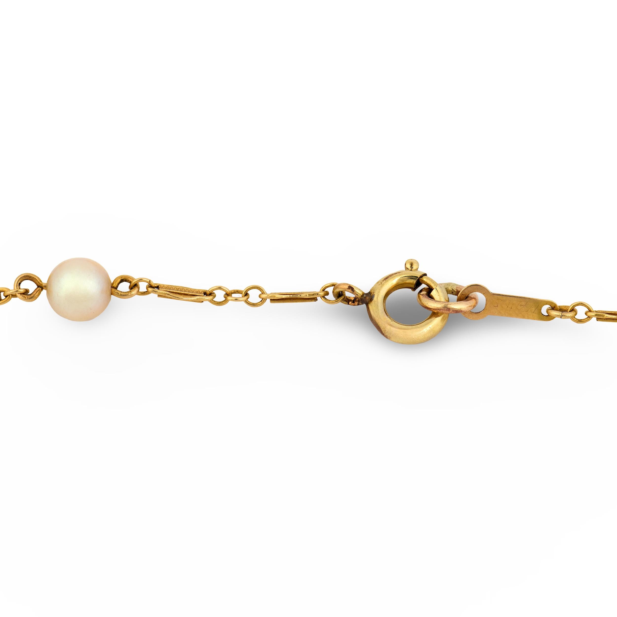 MAISON BIRKS Art Deco 14k Pearl Necklace