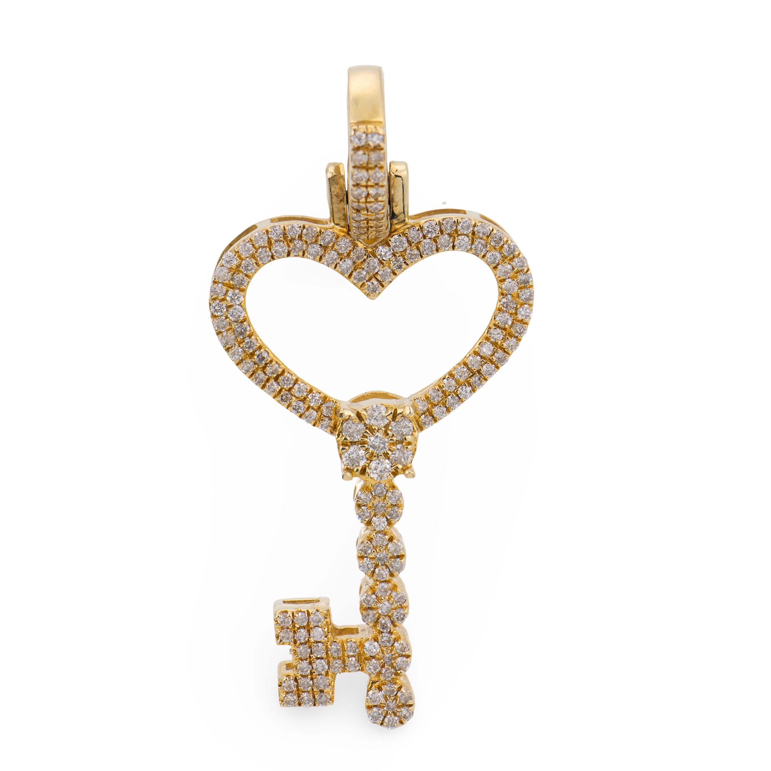 Estate 14k Diamond Key Pendant/Charm