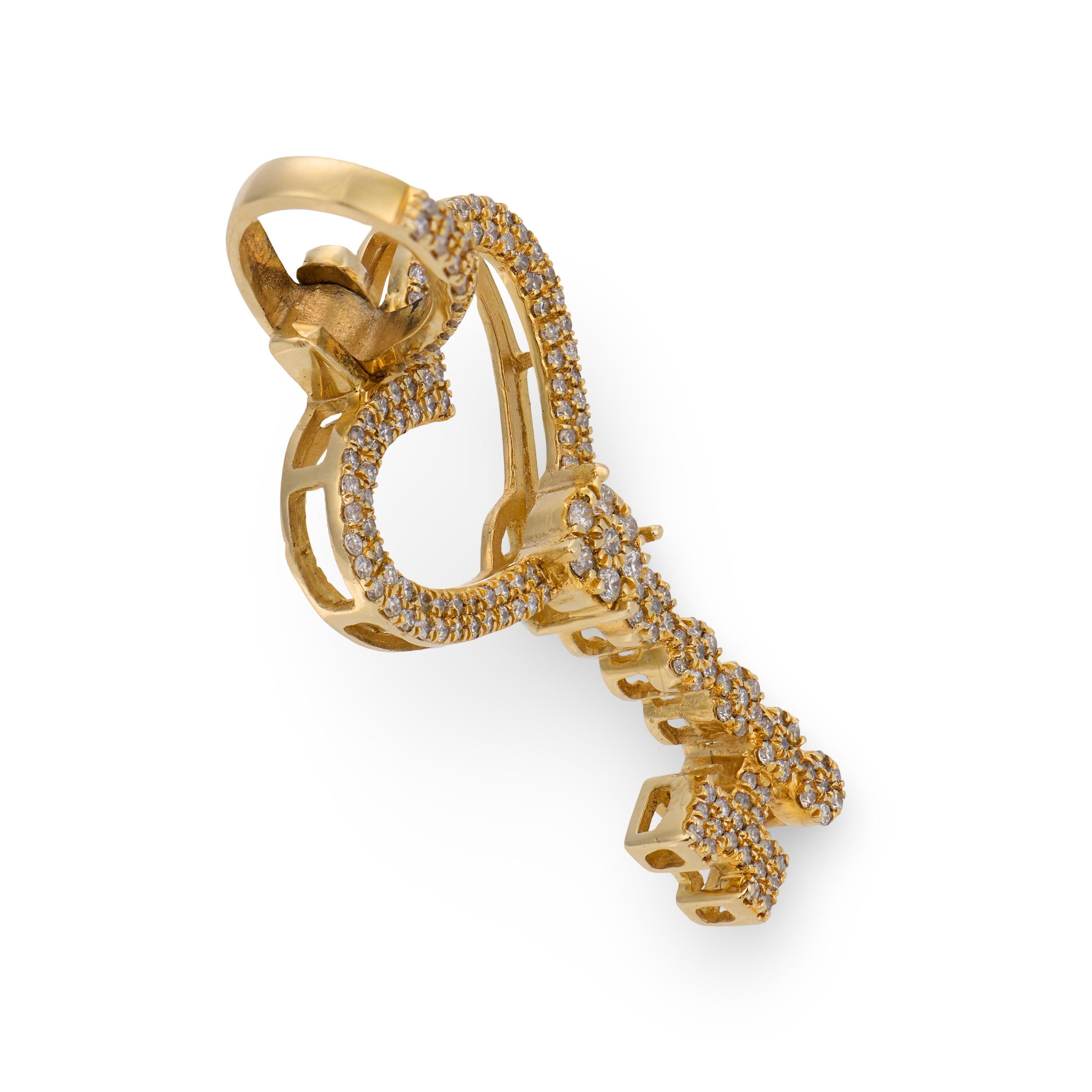 Estate 14k Diamond Key Pendant/Charm