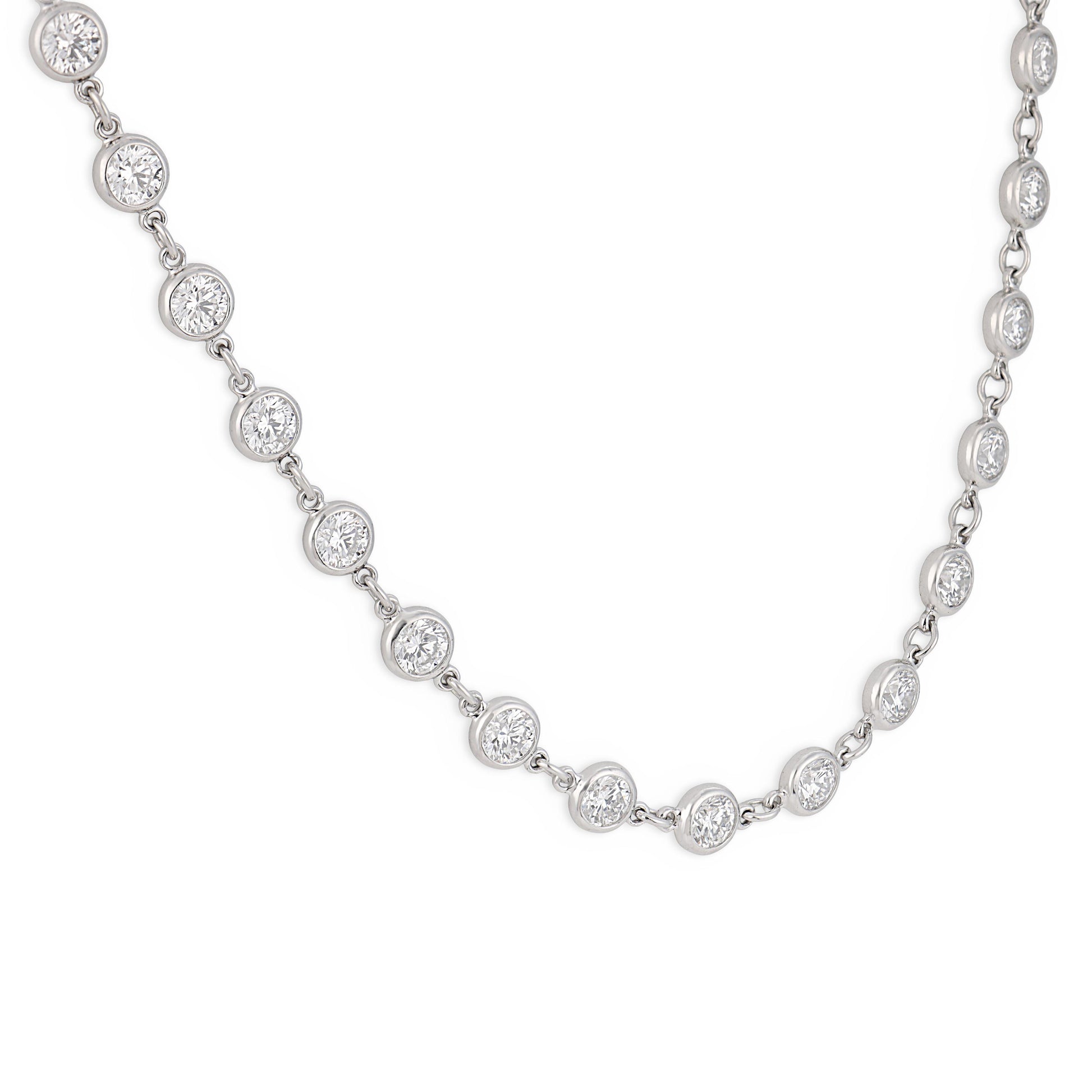 ELSA PERETTI for TIFFANY & CO. Estate Platinum "Diamonds-By-The-Yard" Necklace