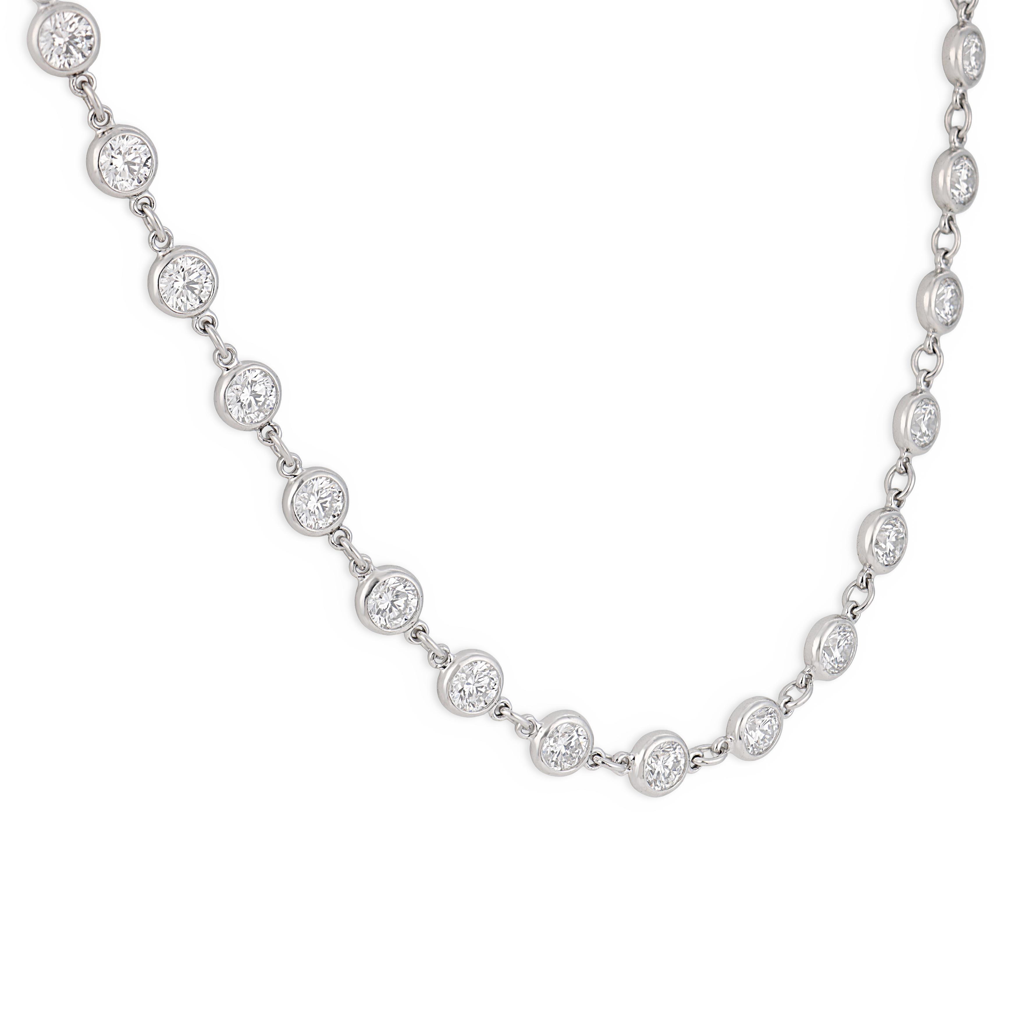 ELSA PERETTI for TIFFANY & CO. Estate Platinum "Diamonds-By-The-Yard" Necklace