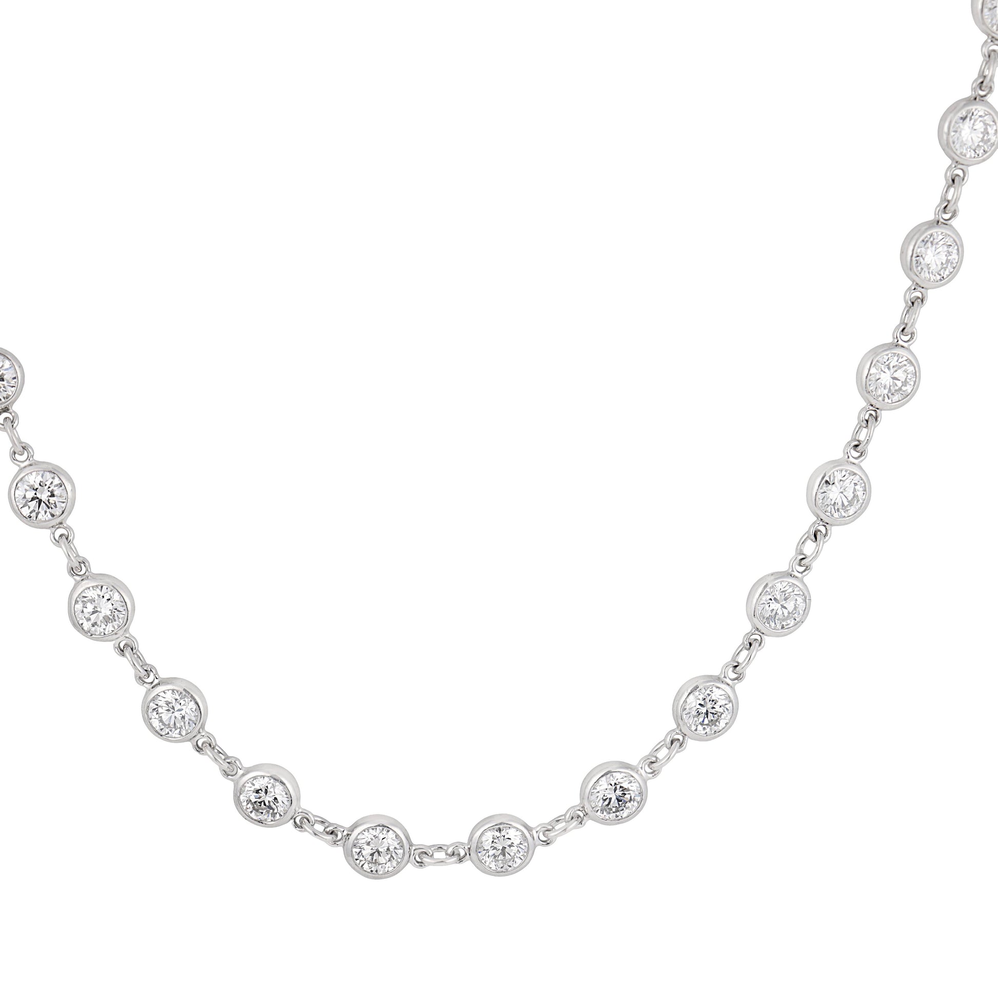 ELSA PERETTI for TIFFANY & CO. Estate Platinum "Diamonds-By-The-Yard" Necklace