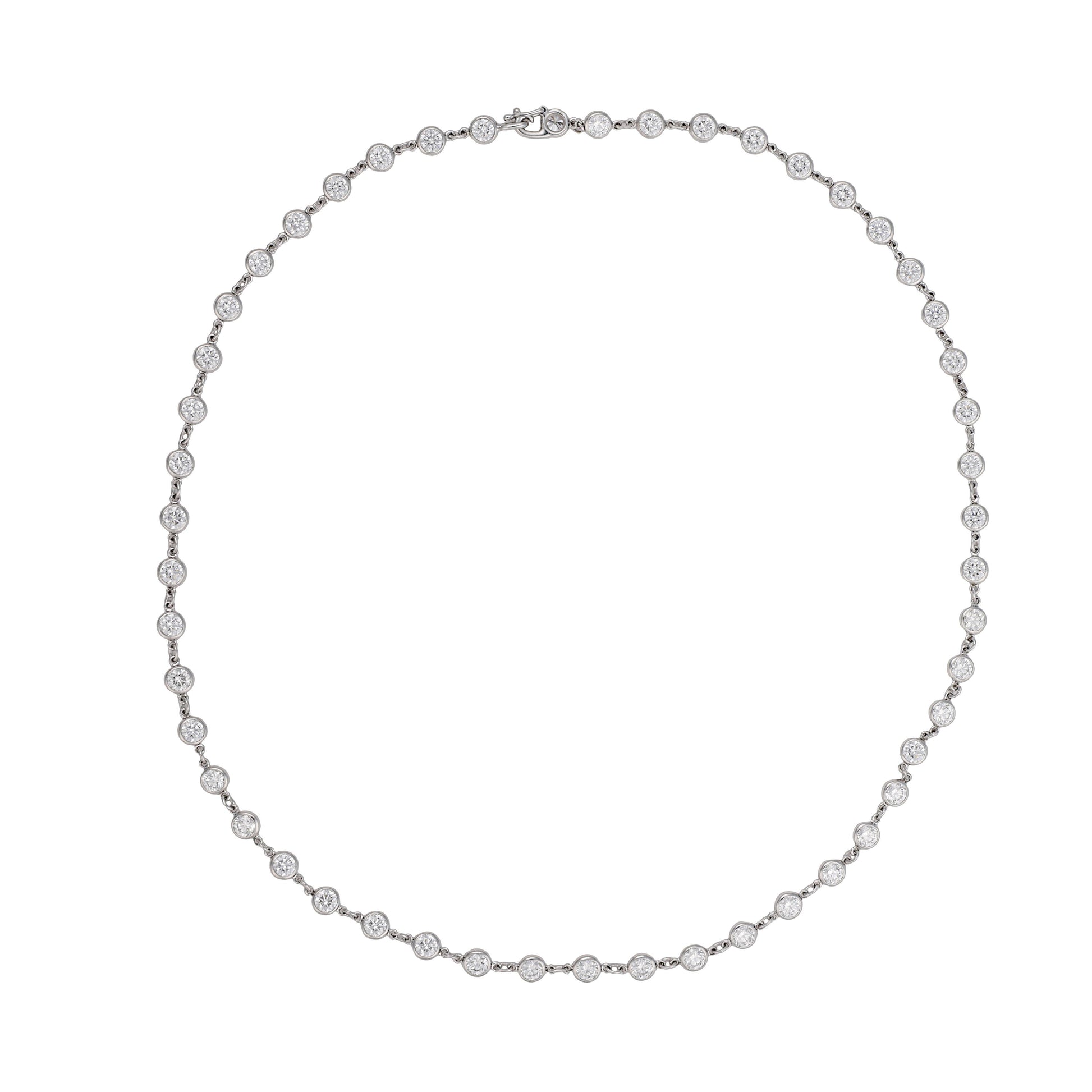 ELSA PERETTI for TIFFANY & CO. Estate Platinum "Diamonds-By-The-Yard" Necklace