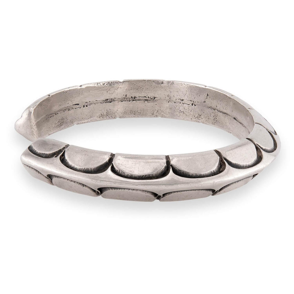 Vintage Sterling Silver Scalloped Cuff