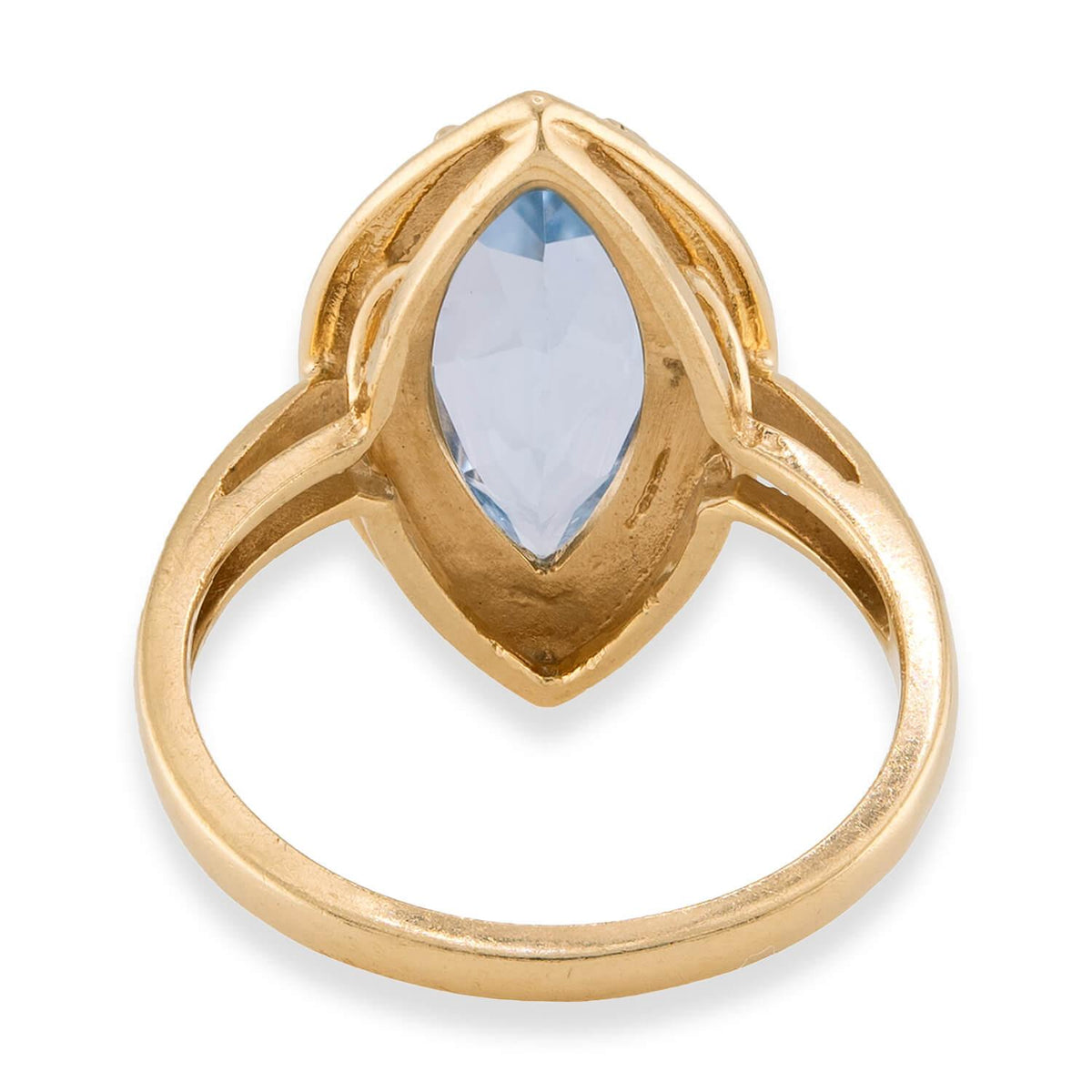 Estate 14k Topaz Navette Ring