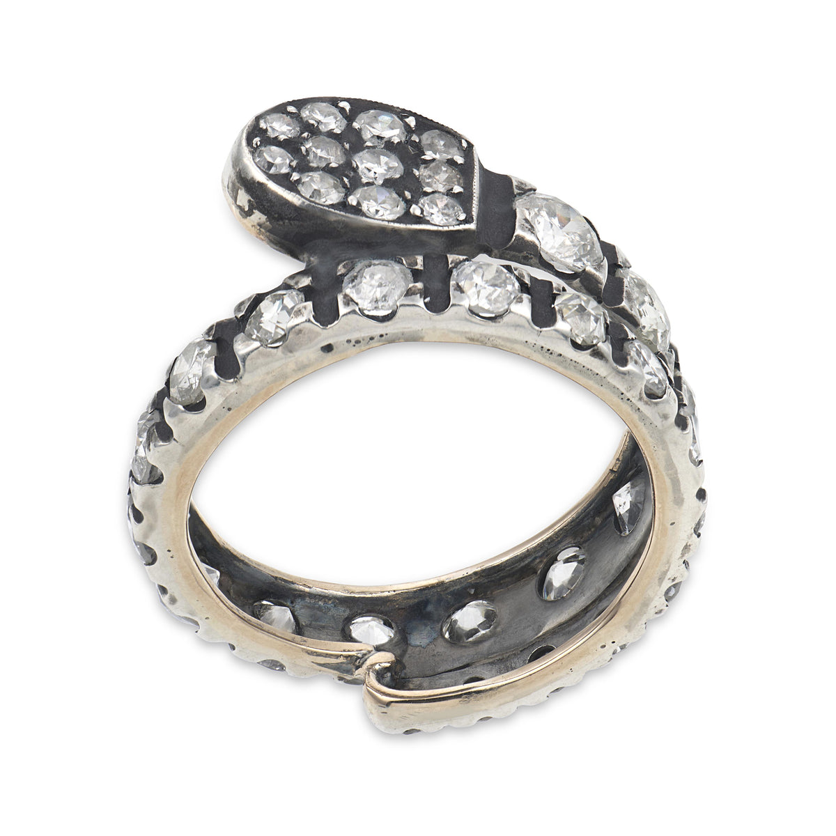 Victoria 14k/Sterling Silver Diamond Snake Ring