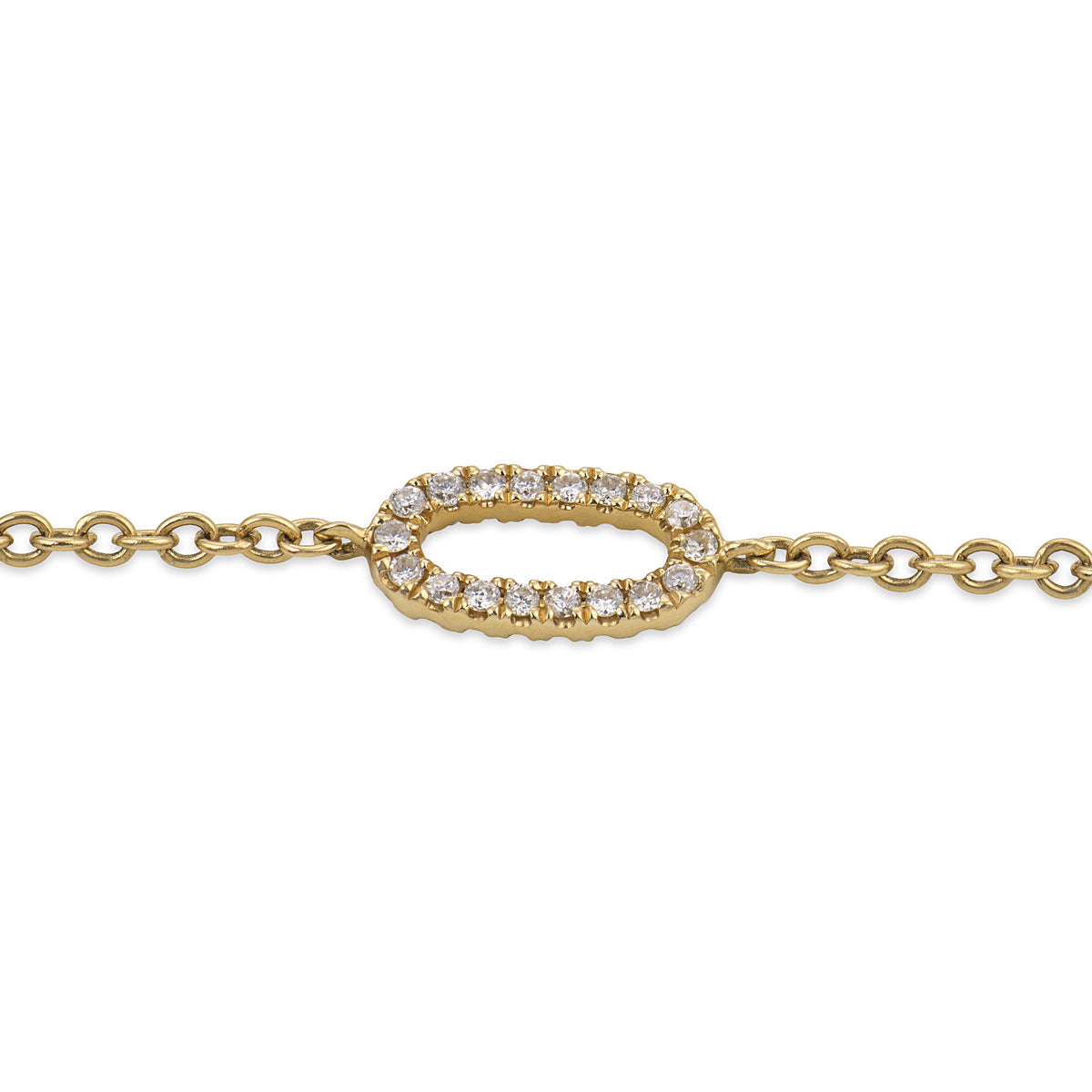 Estate 14k Diamond Link Necklace 36"