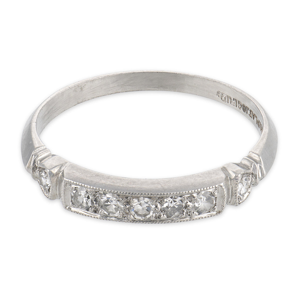 Art Deco Platinum Diamond Half Band